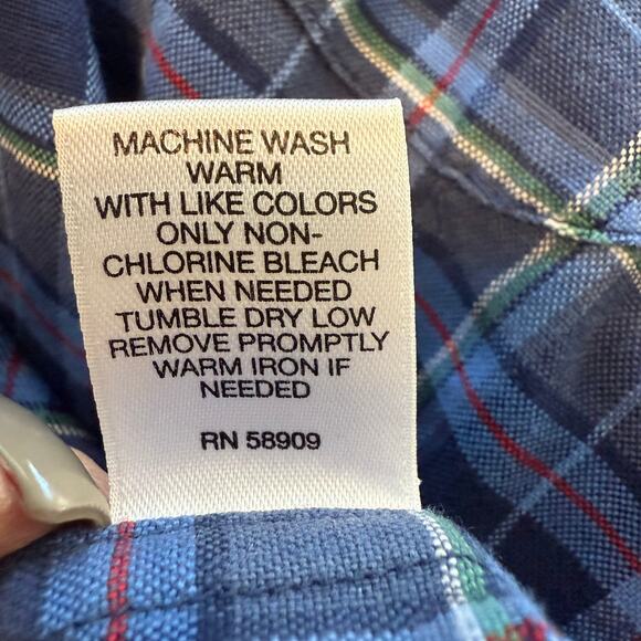 Men's Cremieux Blue Plaid Long Sleeve Button‎ Down Size XL - Picture 4 of 8